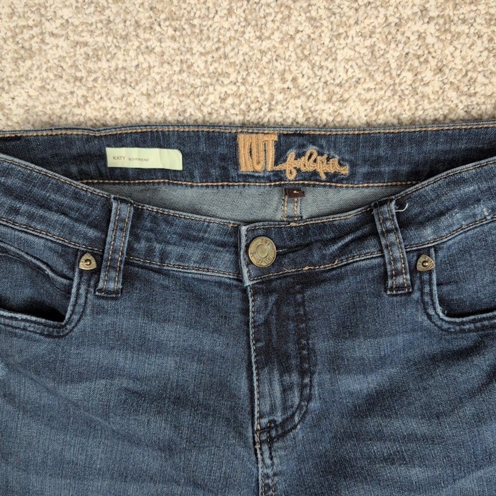 Kut from the Kloth Katy Boyfriend Jeans Dark Wash Blue Denim Size 2 - Picture 4 of 11